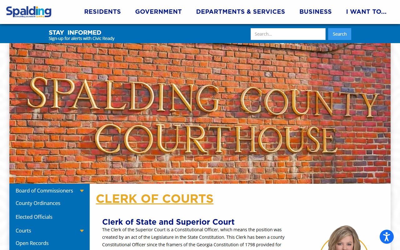 Spalding County Clerk of State and Superior Court records page