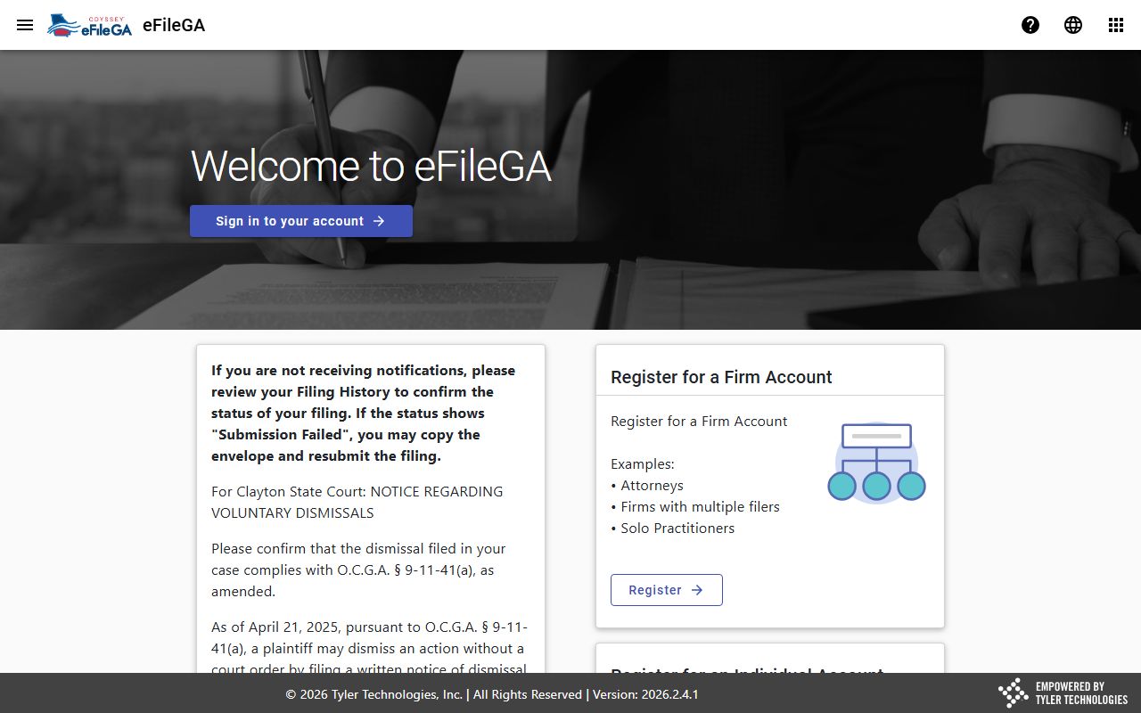 Spalding County Clerk records Tyler eFileGA portal