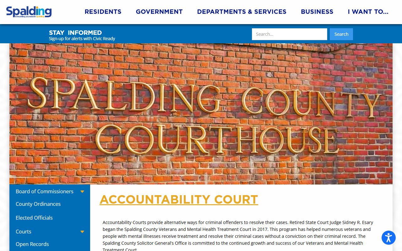 Spalding County court records Accountability Court page