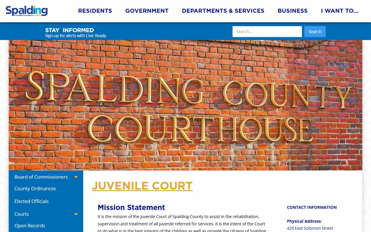 Spalding County court records Juvenile Court page