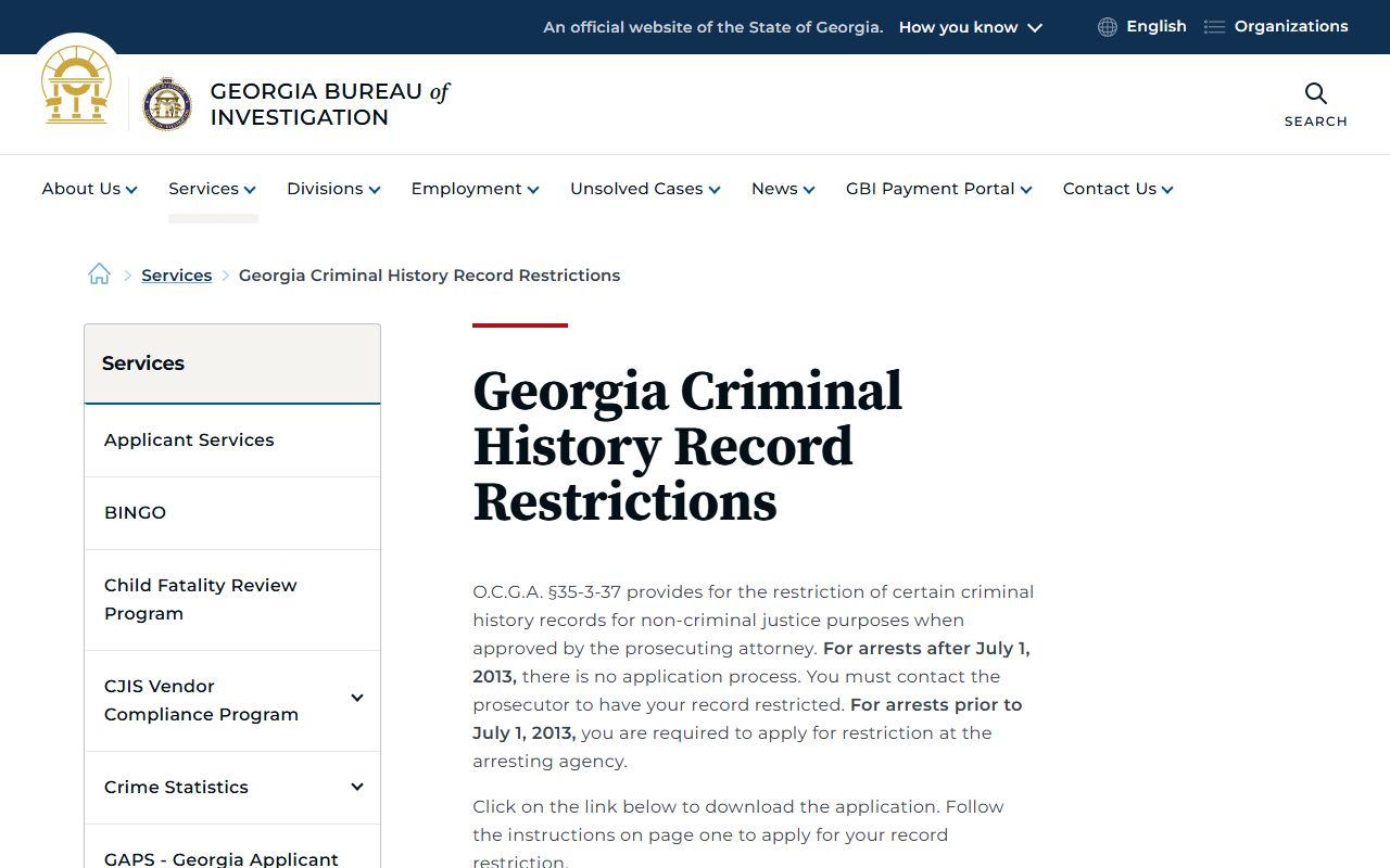 Spalding County criminal court records GBI record restrictions