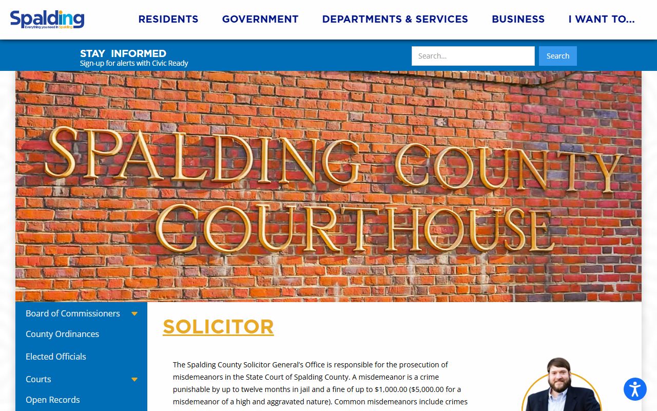 Spalding County criminal court records Solicitor General page