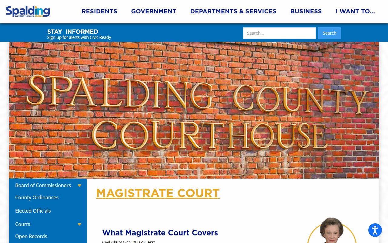 Spalding County court records Magistrate Court page