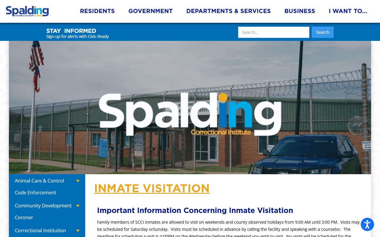 Spalding County inmate records visitation application rules