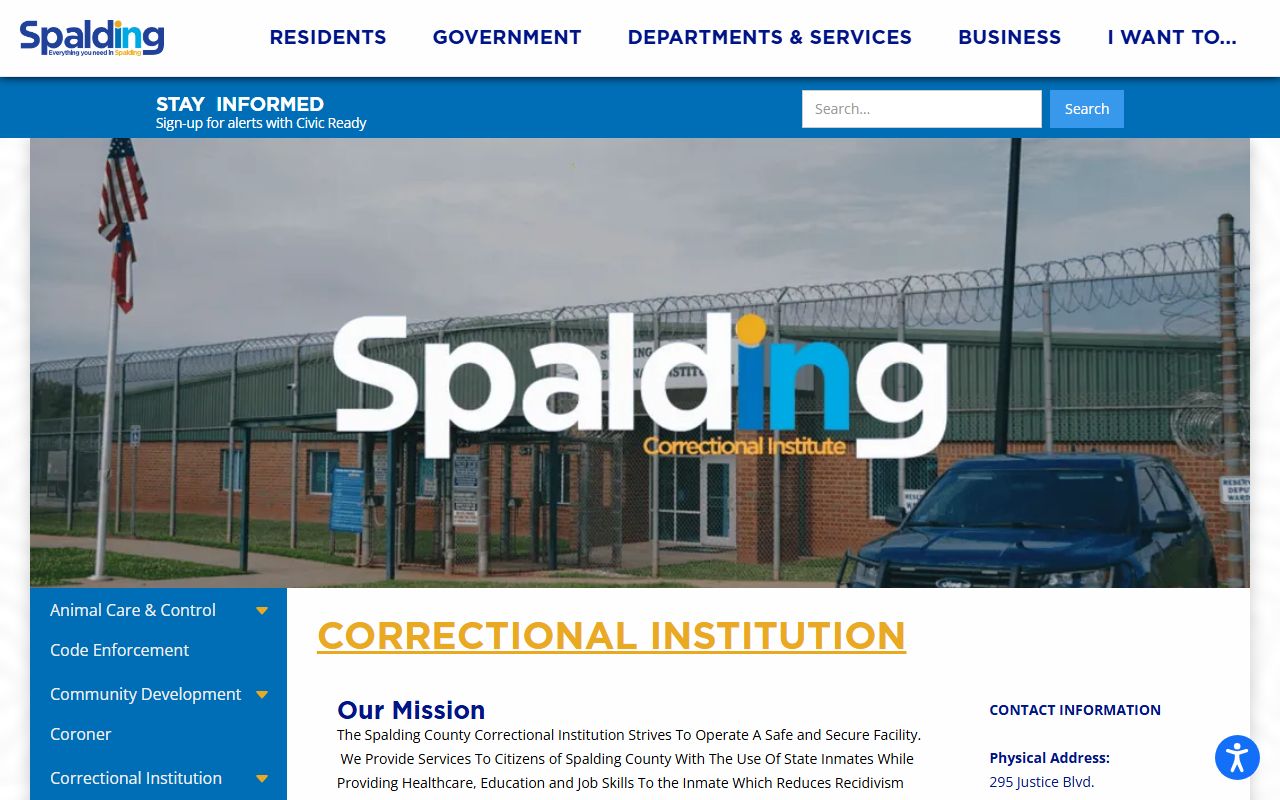 Spalding County inmate records correctional institution page
