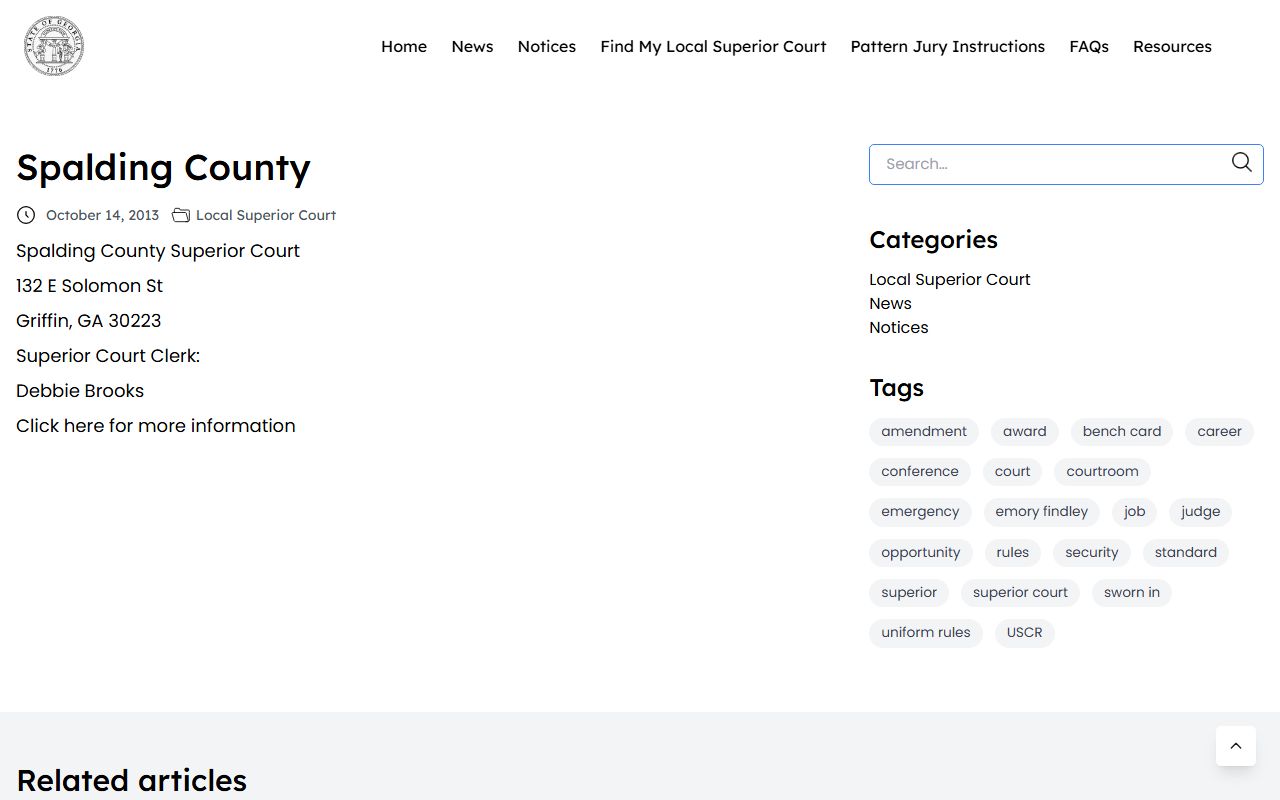 Spalding County divorce records Superior Court local listing