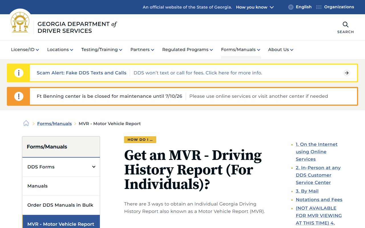 Spalding County traffic court records DDS driving history page